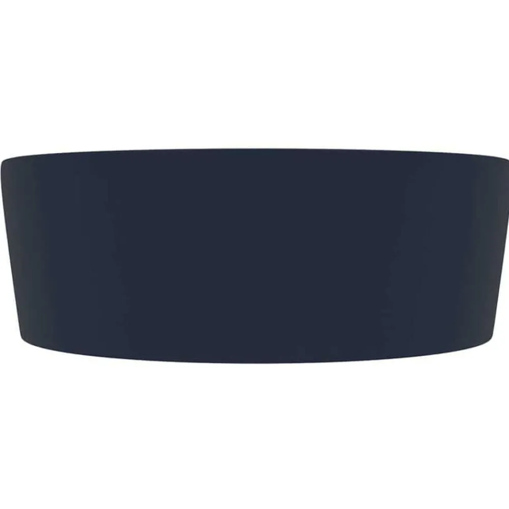 Plomberie-vidaXL Lavabo de luxe avec trop-plein 36x13cm Céramique bleu foncé mat