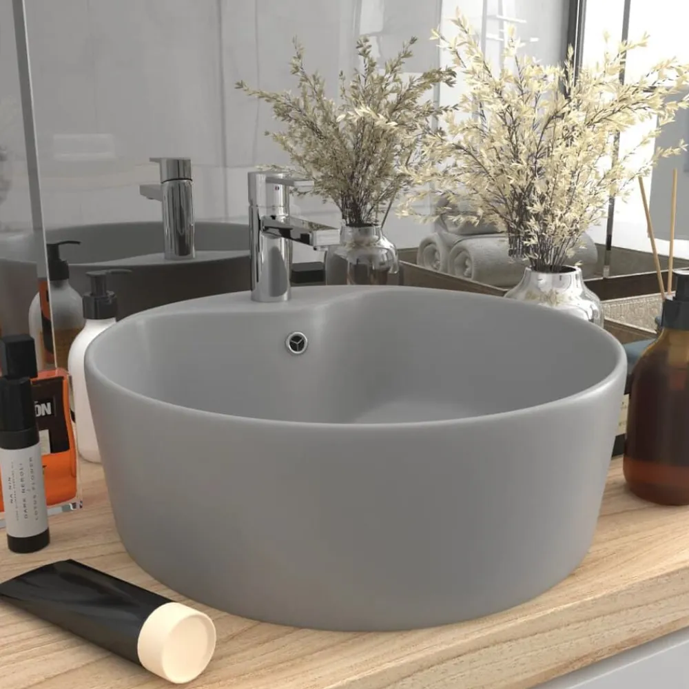 vidaXL Lavabo de luxe avec trop-plein 36x13cm Céramique