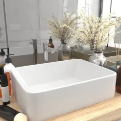 Plomberie-vidaXL Lavabo de luxe 41x30x12 cm Céramique blanc mat