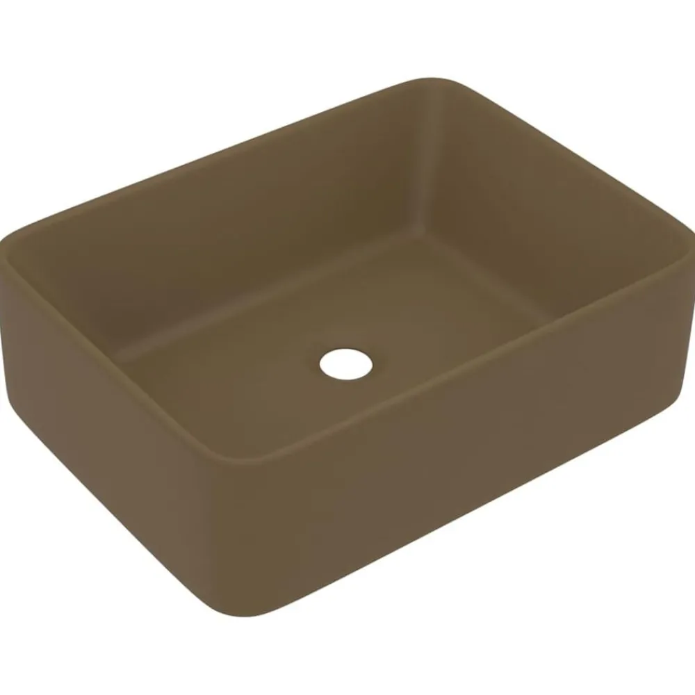 Plomberie-vidaXL Lavabo de luxe Crème mat 41x30x12 cm Céramique crème mat
