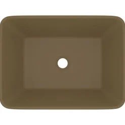 Plomberie-vidaXL Lavabo de luxe Crème mat 41x30x12 cm Céramique crème mat