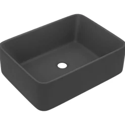 Plomberie-vidaXL Lavabo de luxe 41x30x12 cm Céramique gris foncé mat