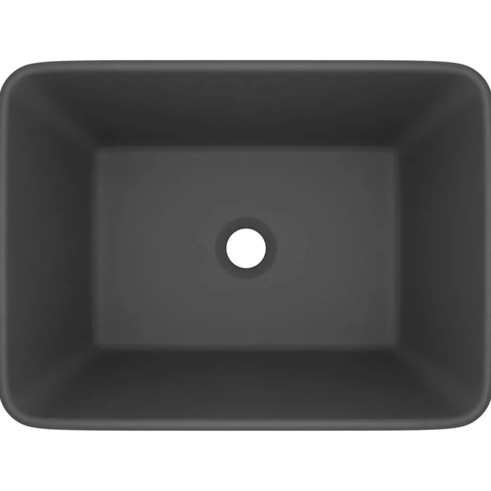 Plomberie-vidaXL Lavabo de luxe 41x30x12 cm Céramique gris foncé mat