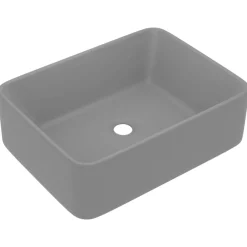 Plomberie-vidaXL Lavabo de luxe 41x30x12 cm Céramique gris clair mat