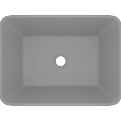 Plomberie-vidaXL Lavabo de luxe 41x30x12 cm Céramique gris clair mat