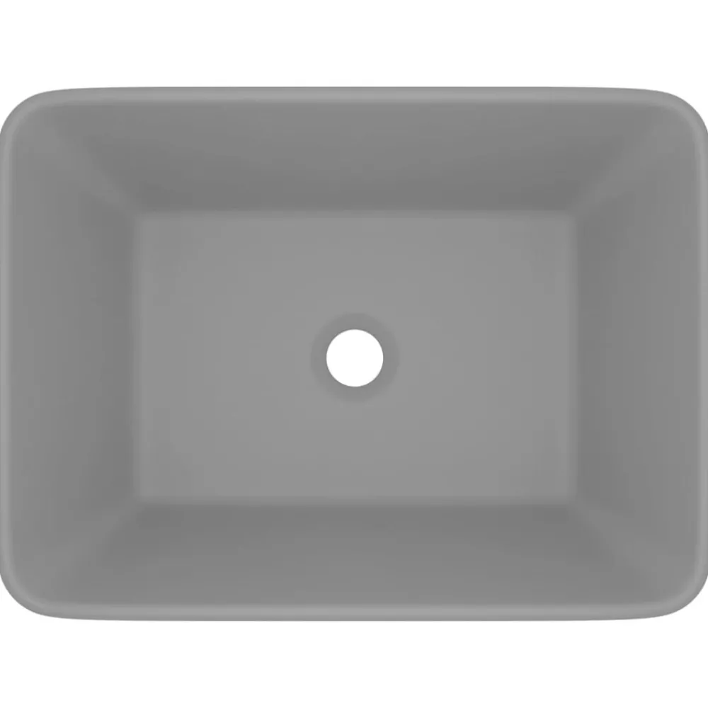 Plomberie-vidaXL Lavabo de luxe 41x30x12 cm Céramique gris clair mat
