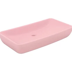 Plomberie-vidaXL Lavabo de luxe rectangulaire 71x38 cm Céramique rose mat