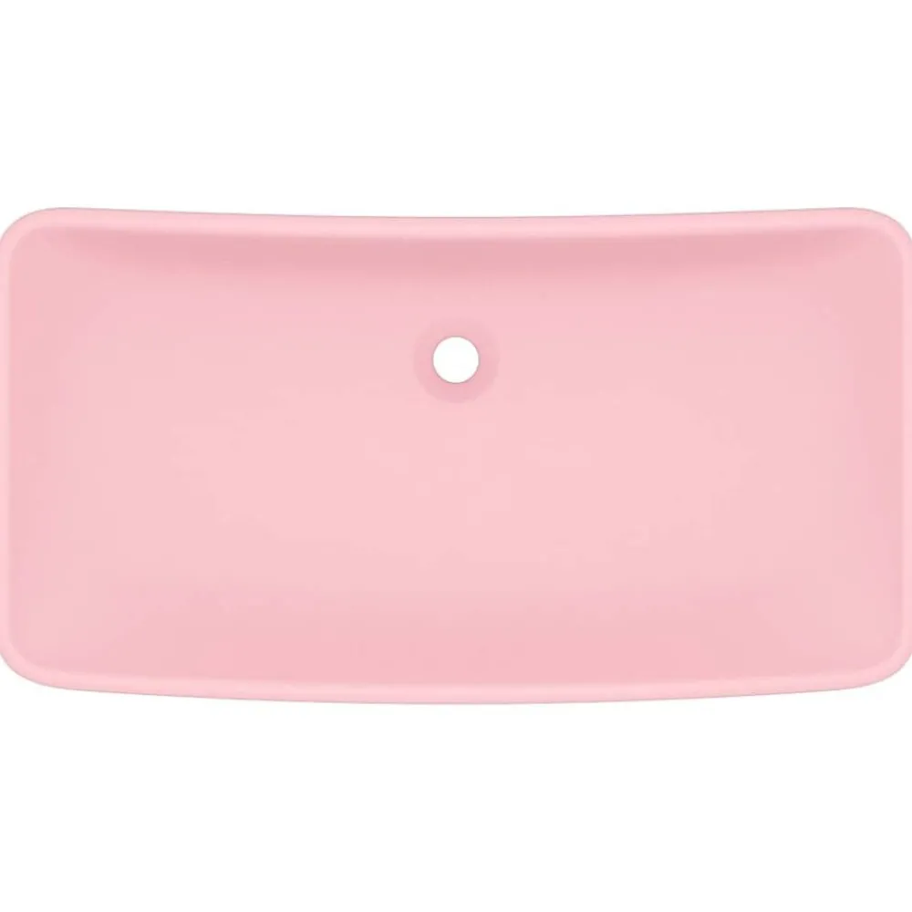 Plomberie-vidaXL Lavabo de luxe rectangulaire 71x38 cm Céramique rose mat