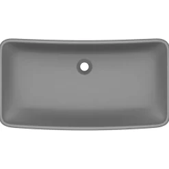 Plomberie-vidaXL Lavabo de luxe rectangulaire 71x38 cm Céramique gris foncé mat