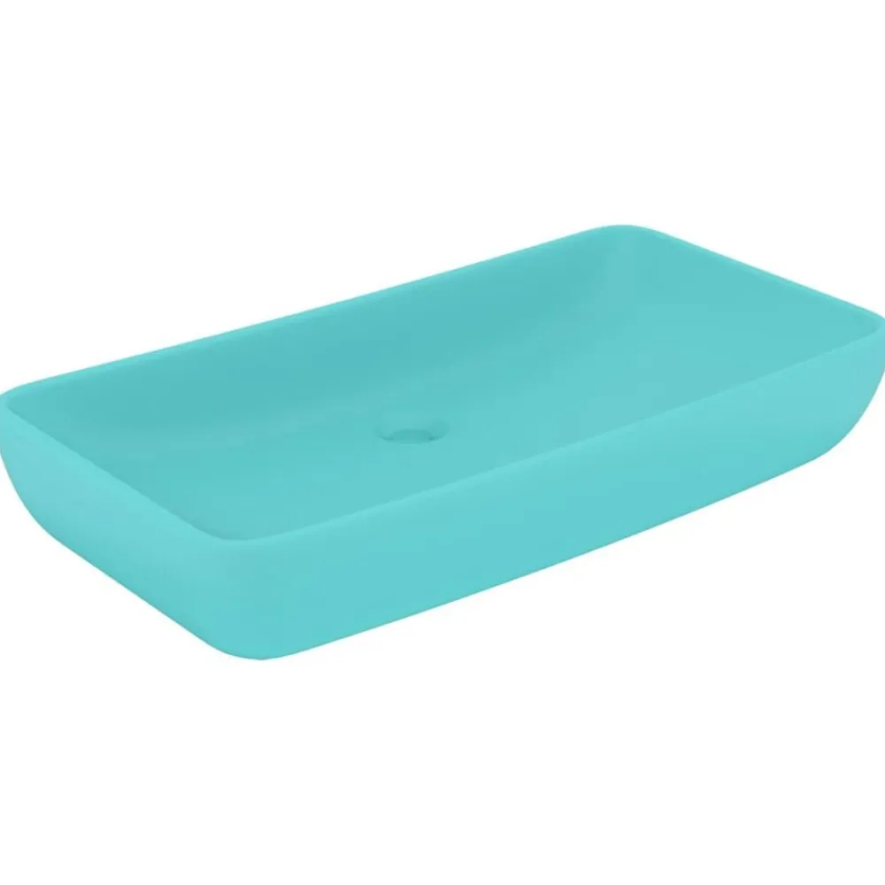 Plomberie-vidaXL Lavabo de luxe rectangulaire 71x38 cm Céramique vert clair mat
