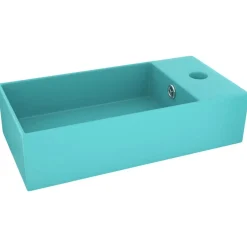 Plomberie-vidaXL Lavabo de salle de bain avec trop-plein Céramique Vert clair