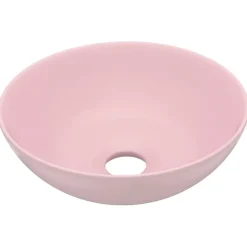 Plomberie-vidaXL Lavabo de salle de bain Céramique Rond rose mat