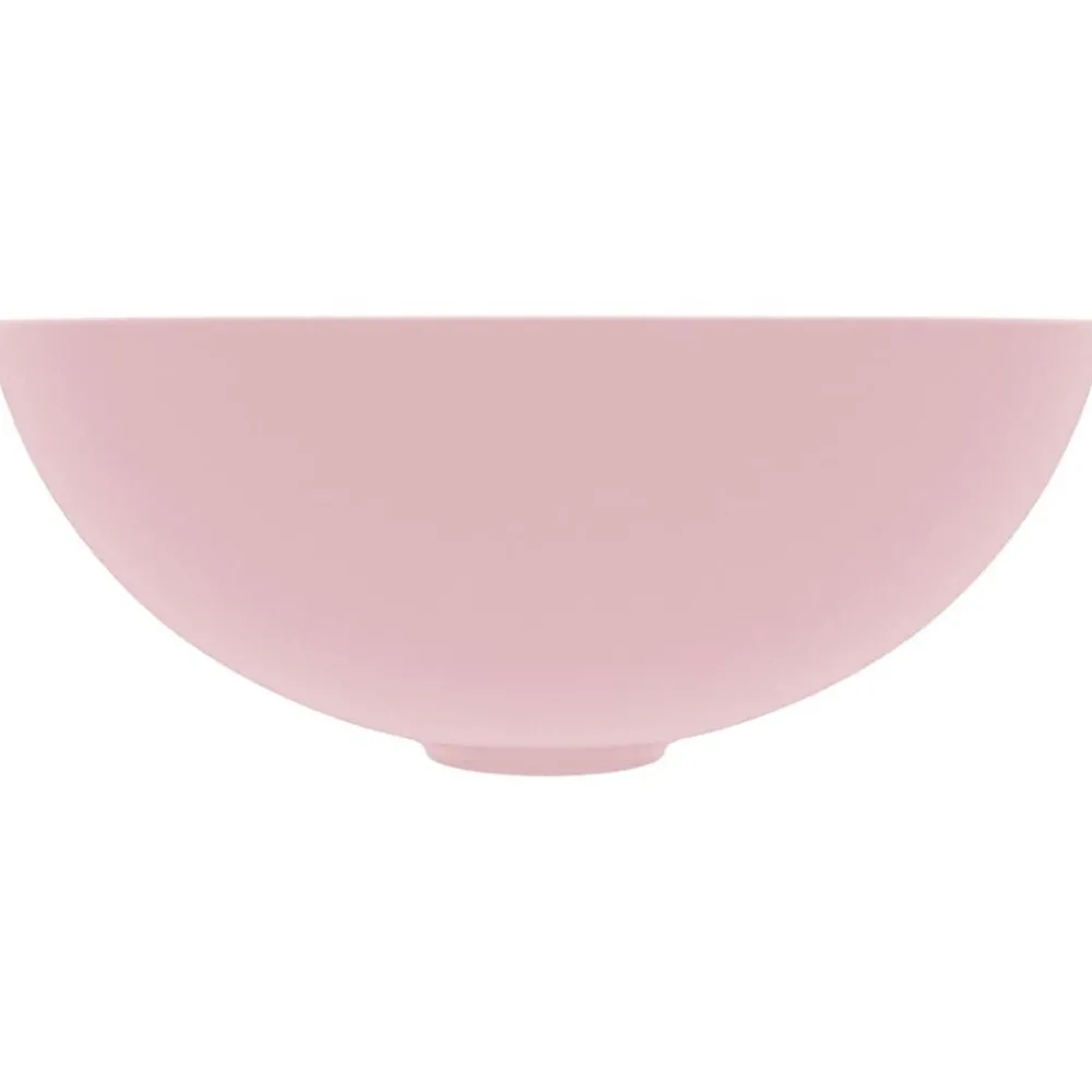 Plomberie-vidaXL Lavabo de salle de bain Céramique Rond rose mat