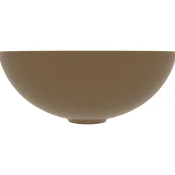 Plomberie-vidaXL Lavabo de salle de bain Céramique Crème mat Rond crème mat