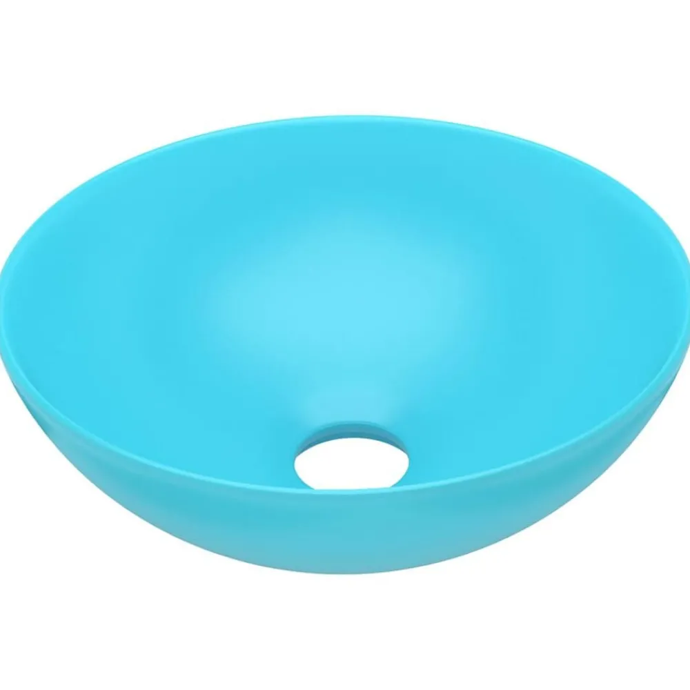 Plomberie-vidaXL Lavabo de salle de bain Céramique Vert Rond Vert clair