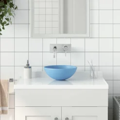vidaXL Lavabo de salle de bain Céramique Rond