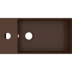 Plomberie-vidaXL Lavabo de salle de bain avec trop-plein Céramique Marron foncé