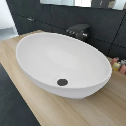vidaXL Lavabo en forme ovale Céramique 40 x 33 cm