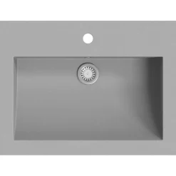 Plomberie-vidaXL Lavabo en granit 600 x 450 x 120 mm Gris