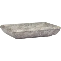 Plomberie-vidaXL Lavabo 50x35x10 cm Marbre Gris