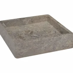 Plomberie-vidaXL Lavabo 40x40x10 cm Marbre Gris