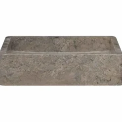 Plomberie-vidaXL Lavabo 40x40x10 cm Marbre Gris