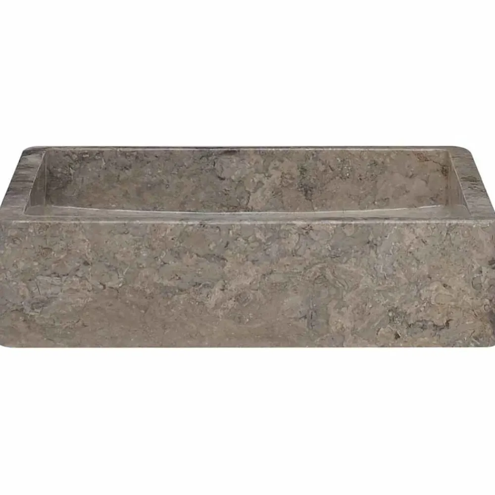Plomberie-vidaXL Lavabo 40x40x10 cm Marbre Gris