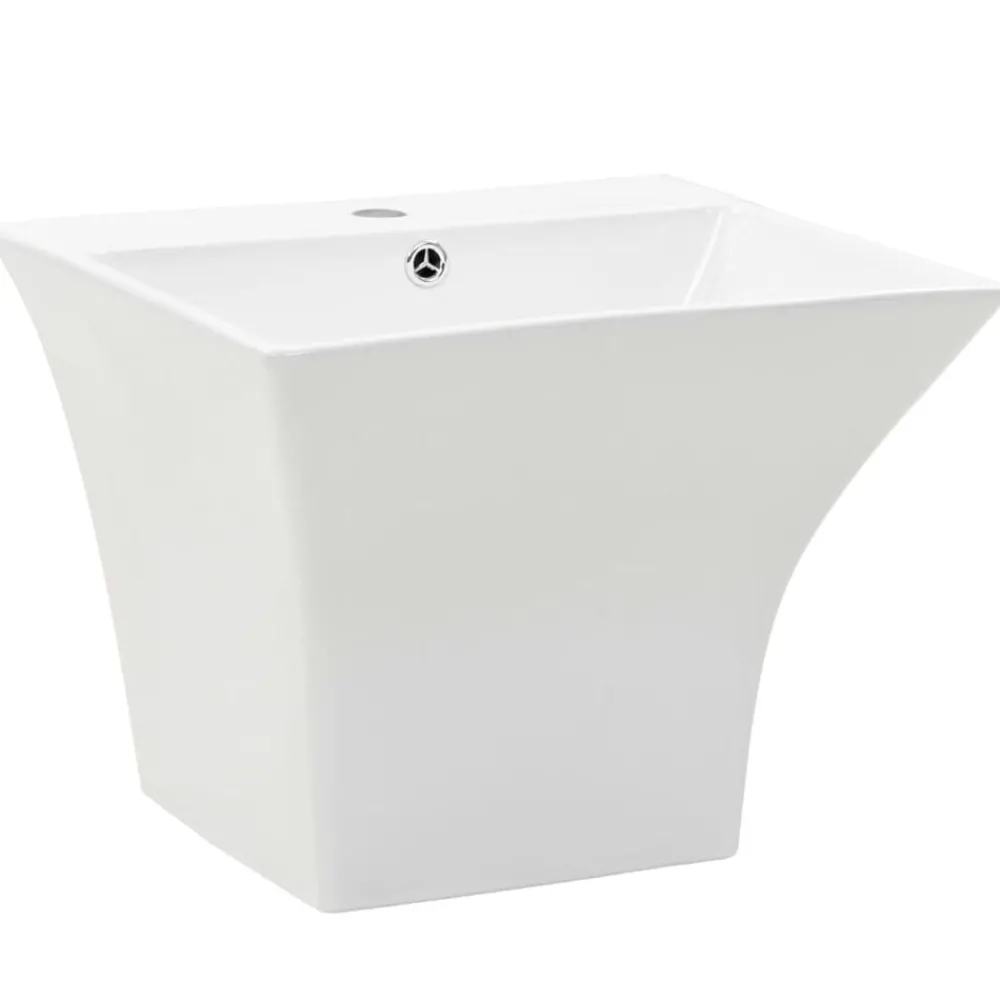Plomberie-vidaXL Lavabo mural Céramique Blanc 500 x 450 x 410 mm