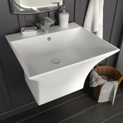 Plomberie-vidaXL Lavabo mural Céramique Blanc 500 x 450 x 410 mm