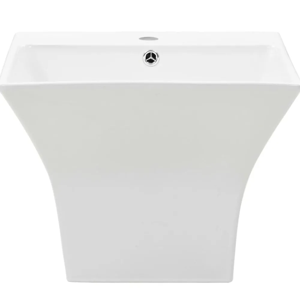 Plomberie-vidaXL Lavabo mural Céramique Blanc 500 x 450 x 410 mm