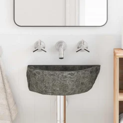 Plomberie-vidaXL Lavabo mural Gris 37 x 30 x 12 cm Pierre de rivière