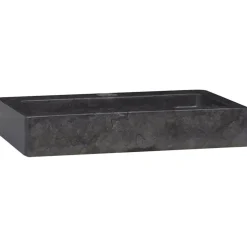 Plomberie-vidaXL Lavabo mural 38x24x6,5 cm marbre Noir