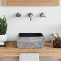 Plomberie-vidaXL Lavabo 30x30x13 cm Marbre Noir