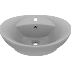 vidaXL Lavabo ovale à trop-plein 58,5x39 cm Céramique