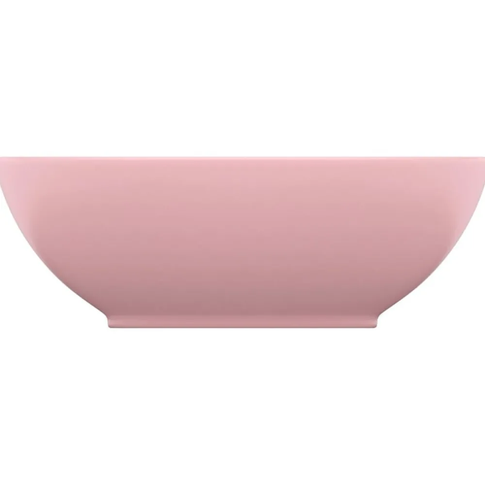 Plomberie-vidaXL Lavabo ovale de luxe 40x33 cm Céramique rose mat