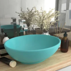 vidaXL Lavabo ovale de luxe 40x33 cm Céramique
