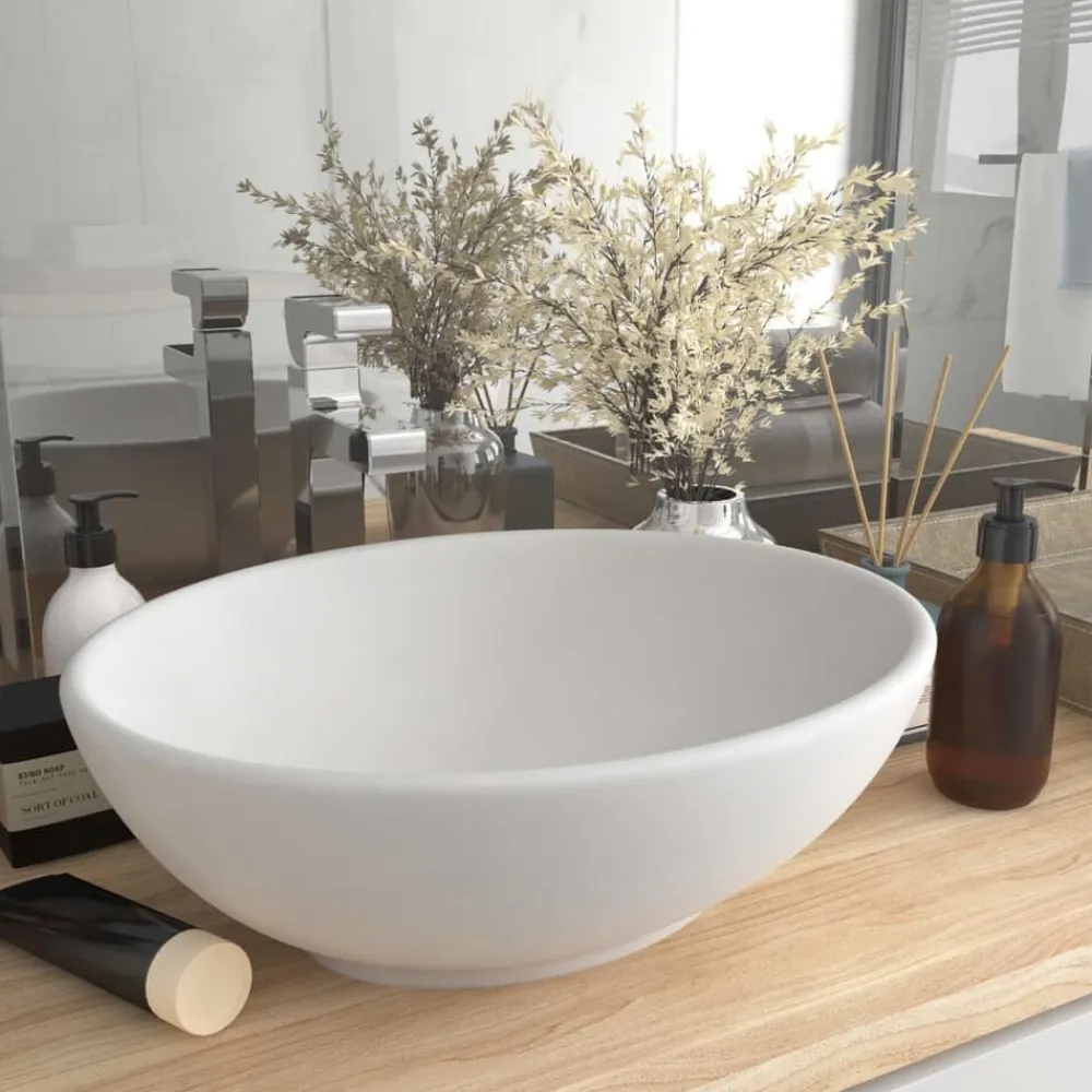 vidaXL Lavabo ovale de luxe 40x33 cm Céramique