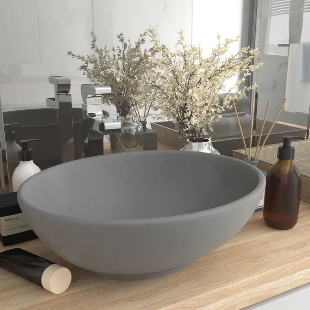 vidaXL Lavabo ovale de luxe 40x33 cm Céramique