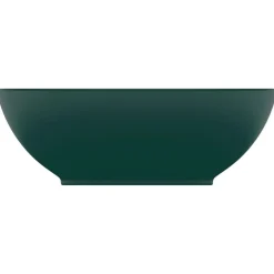 Plomberie-vidaXL Lavabo ovale de luxe 40x33 cm Céramique vert foncé mat