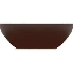 Plomberie-vidaXL Lavabo ovale de luxe 40x33 cm Céramique marron foncé mat