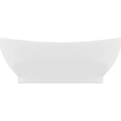 Plomberie-vidaXL Lavabo ovale de luxe à trop-plein 58,5x39cm Céramique blanc mat