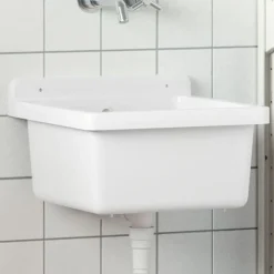 vidaXL Lavabo pour montage murale 40x40x24 cm résine