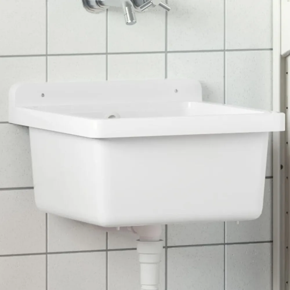 vidaXL Lavabo pour montage murale 40x40x24 cm résine