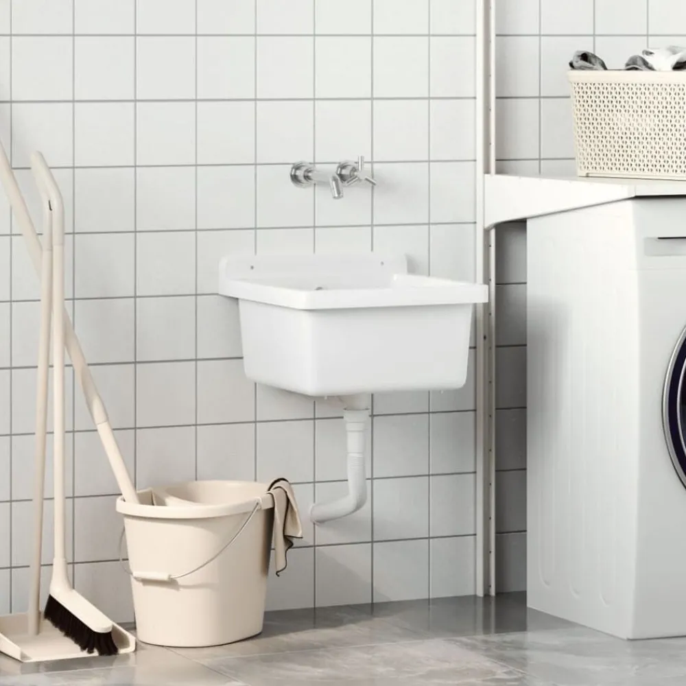 vidaXL Lavabo pour montage murale 40x40x24 cm résine