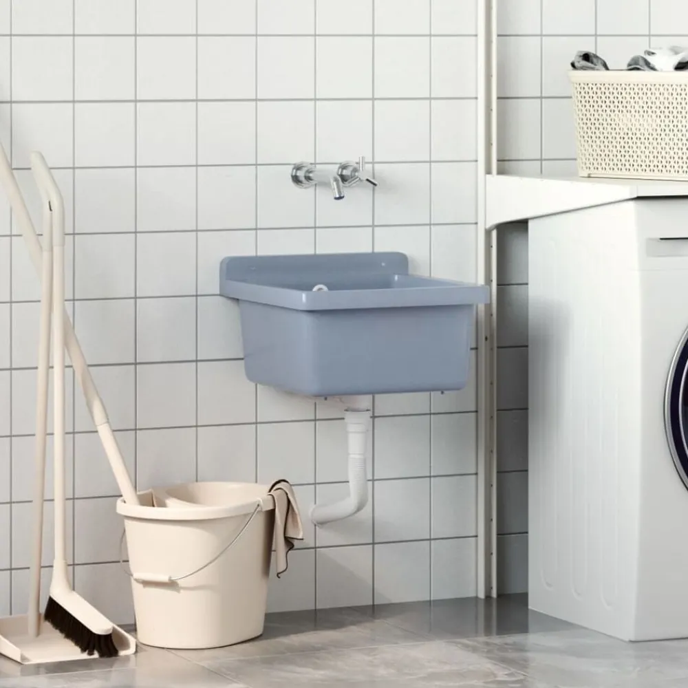 vidaXL Lavabo pour montage murale 40x40x24 cm résine