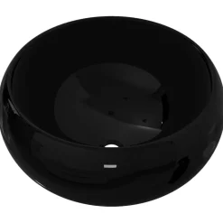 Plomberie-vidaXL Lavabo rond Céramique 40 x 15 cm Noir