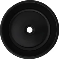 Plomberie-vidaXL Lavabo rond céramique 42x12 cm Noir