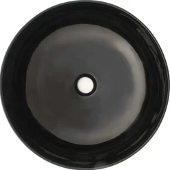 Plomberie-vidaXL Lavabo rond Céramique 41,5 x 13,5 cm Noir
