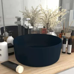 vidaXL Lavabo rond de luxe 40x15 cm Céramique