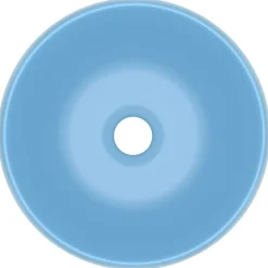 Plomberie-vidaXL Lavabo rond de luxe 40x15 cm Céramique bleu clair mat